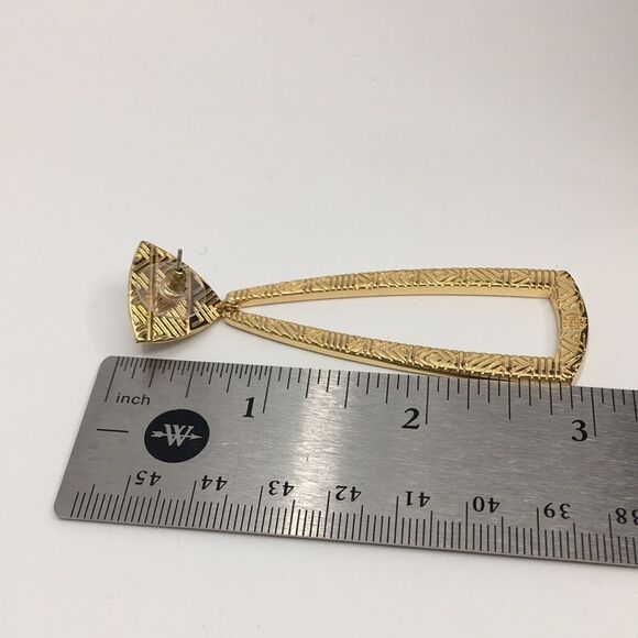 House of Harlow 1960 Mesa Door Knocker Gold Tone & Rhinestone Earrings - Picture 12 of 14